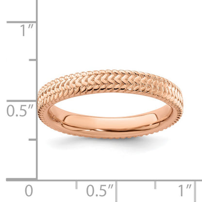 Sterling Silver Stackable Expressions Pink Plated Ring