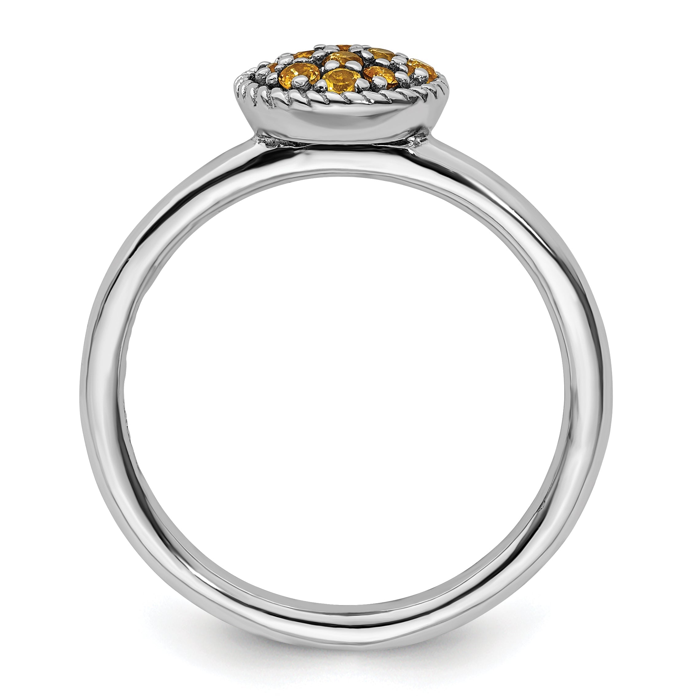 Sterling Silver Stackable Expressions Citrine Rhodium Ring
