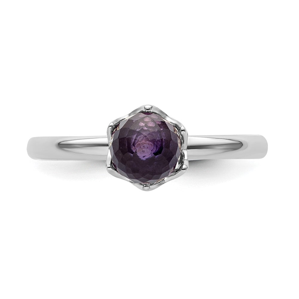 Sterling Silver Stackable Expressions Amethyst Briolette Ring (Size 7 Only)