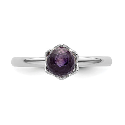 Sterling Silver Stackable Expressions Amethyst Briolette Ring (Size 7 Only)