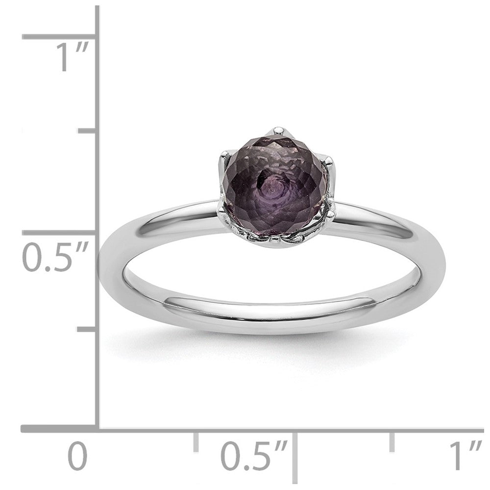 Sterling Silver Stackable Expressions Amethyst Briolette Ring (Size 7 Only)