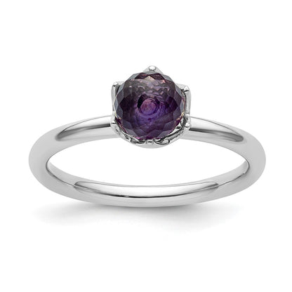 Sterling Silver Stackable Expressions Amethyst Briolette Ring (Size 7 Only)