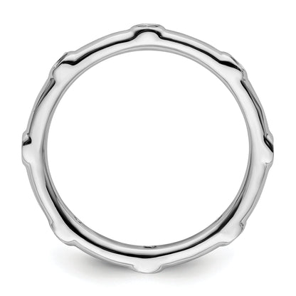 Sterling Silver Stackable Expressions Aquamarine Ring