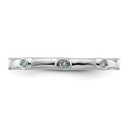 Sterling Silver Stackable Expressions Aquamarine Ring