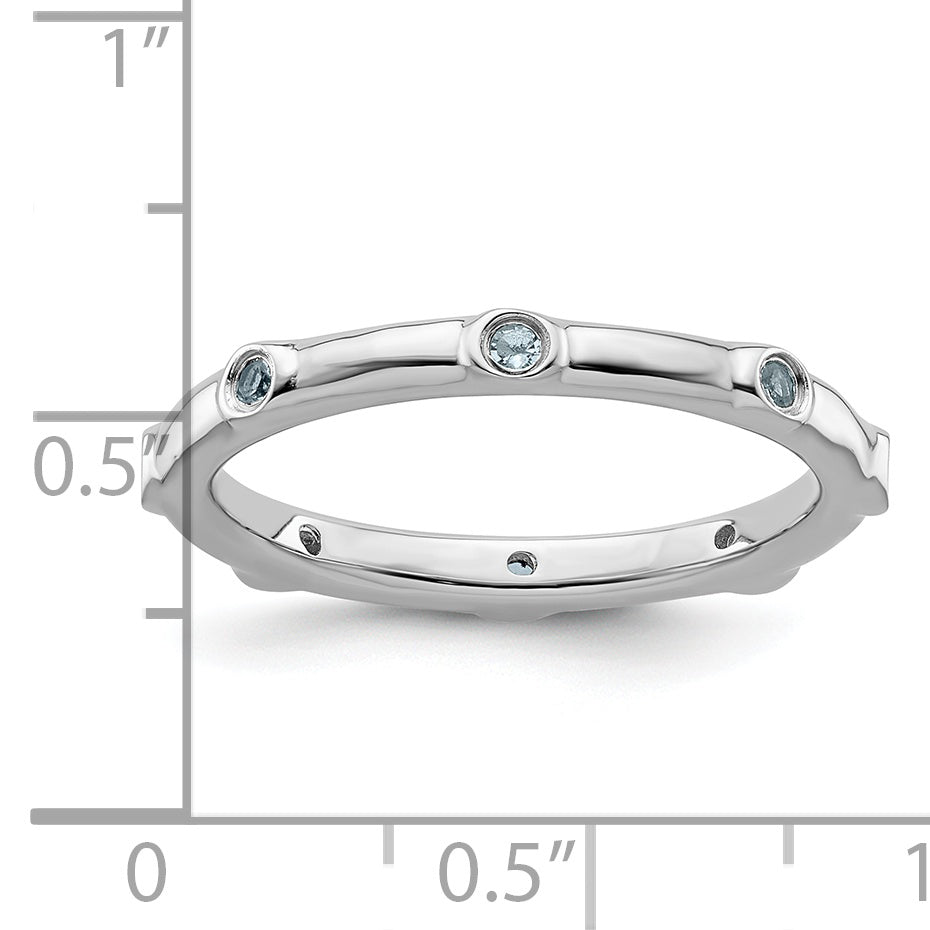 Sterling Silver Stackable Expressions Aquamarine Ring