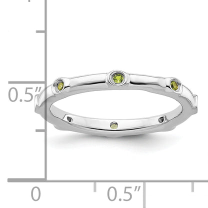 Sterling Silver Stackable Expressions Peridot Ring
