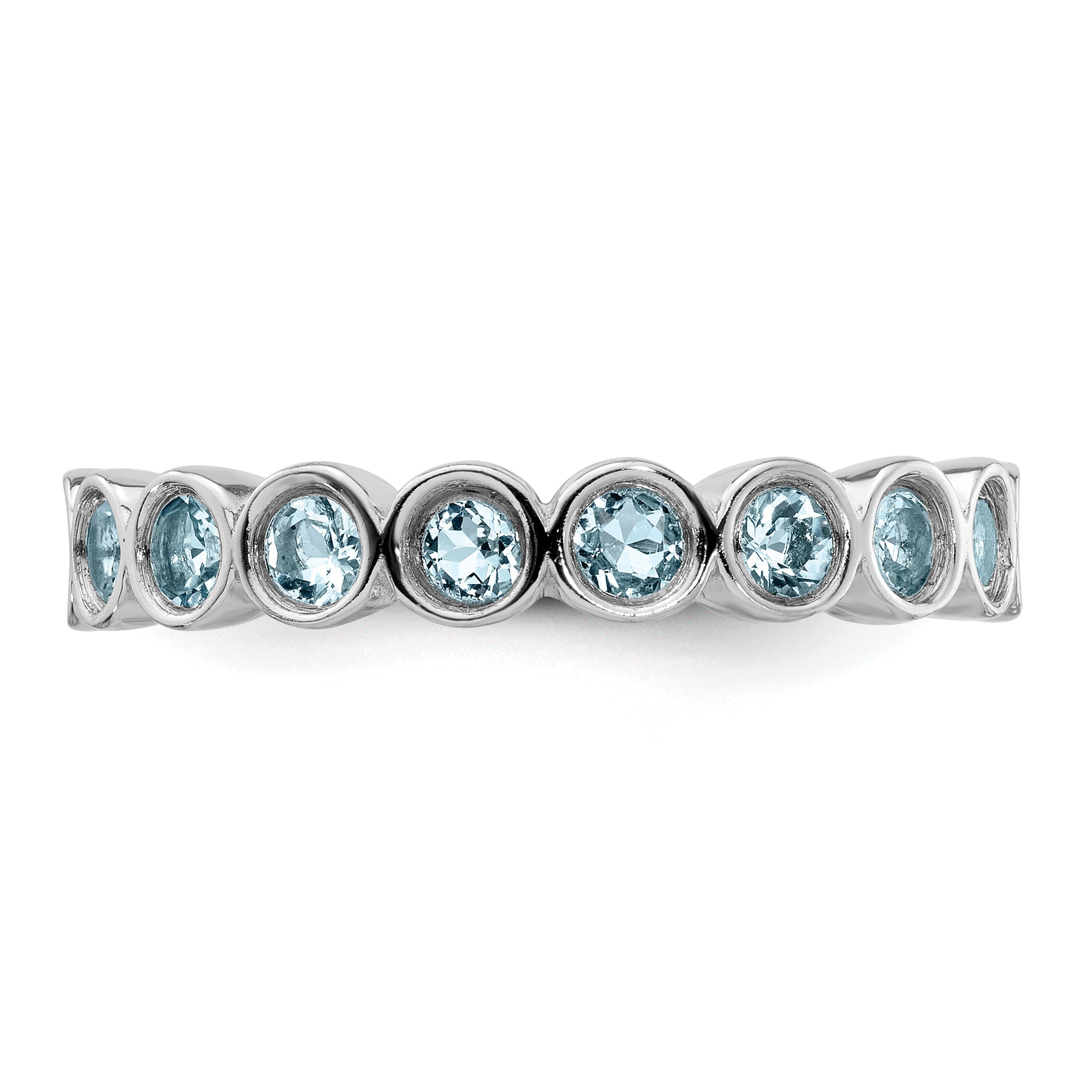 Sterling Silver Stackable Expressions Aquamarine Ring