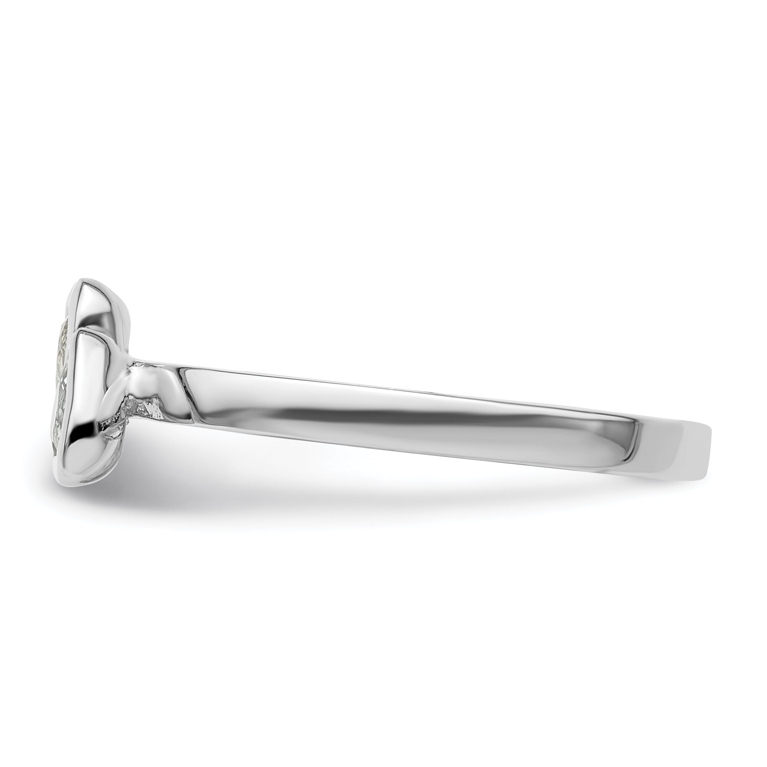 Sterling Silver Stackable Expressions Aquamarine Double Heart Ring