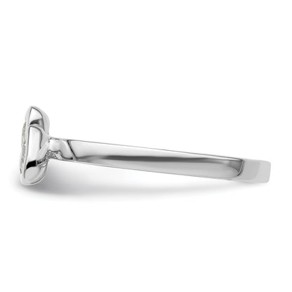 Sterling Silver Stackable Expressions Aquamarine Double Heart Ring