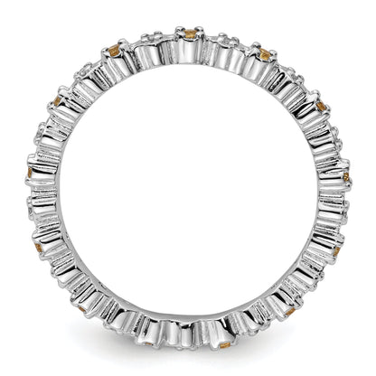 Sterling Silver Stackable Expressions Citrine & Diamond Ring
