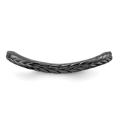 Sterling Silver Stackable Expressions Polished Black Plated Wave Ring