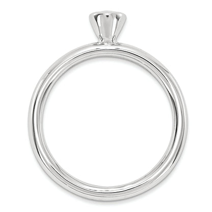 Sterling Silver Stackable Expressions High 4mm Rd. Created Opal Ring