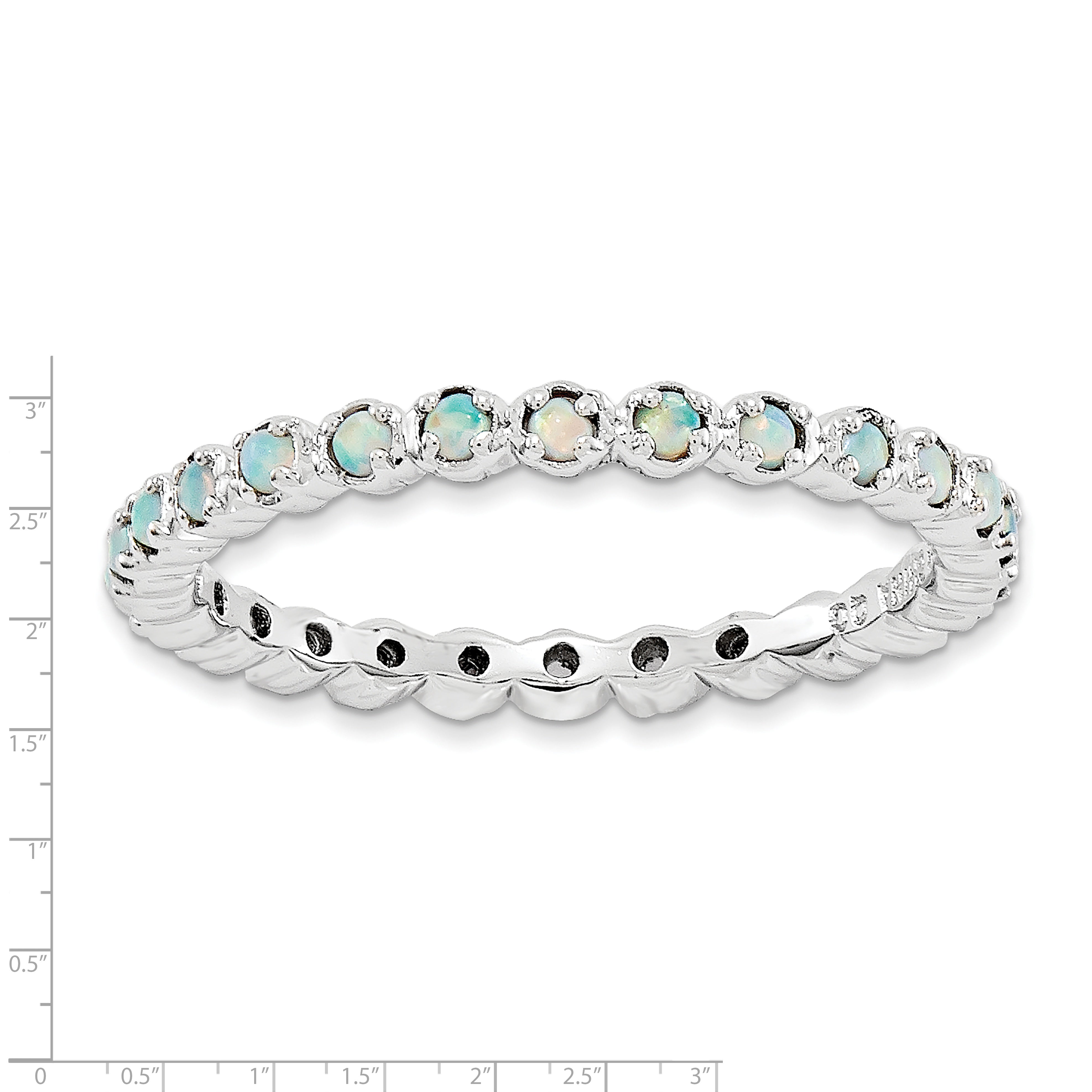 Sterling Silver Stackable Expressions Created Opal Ring