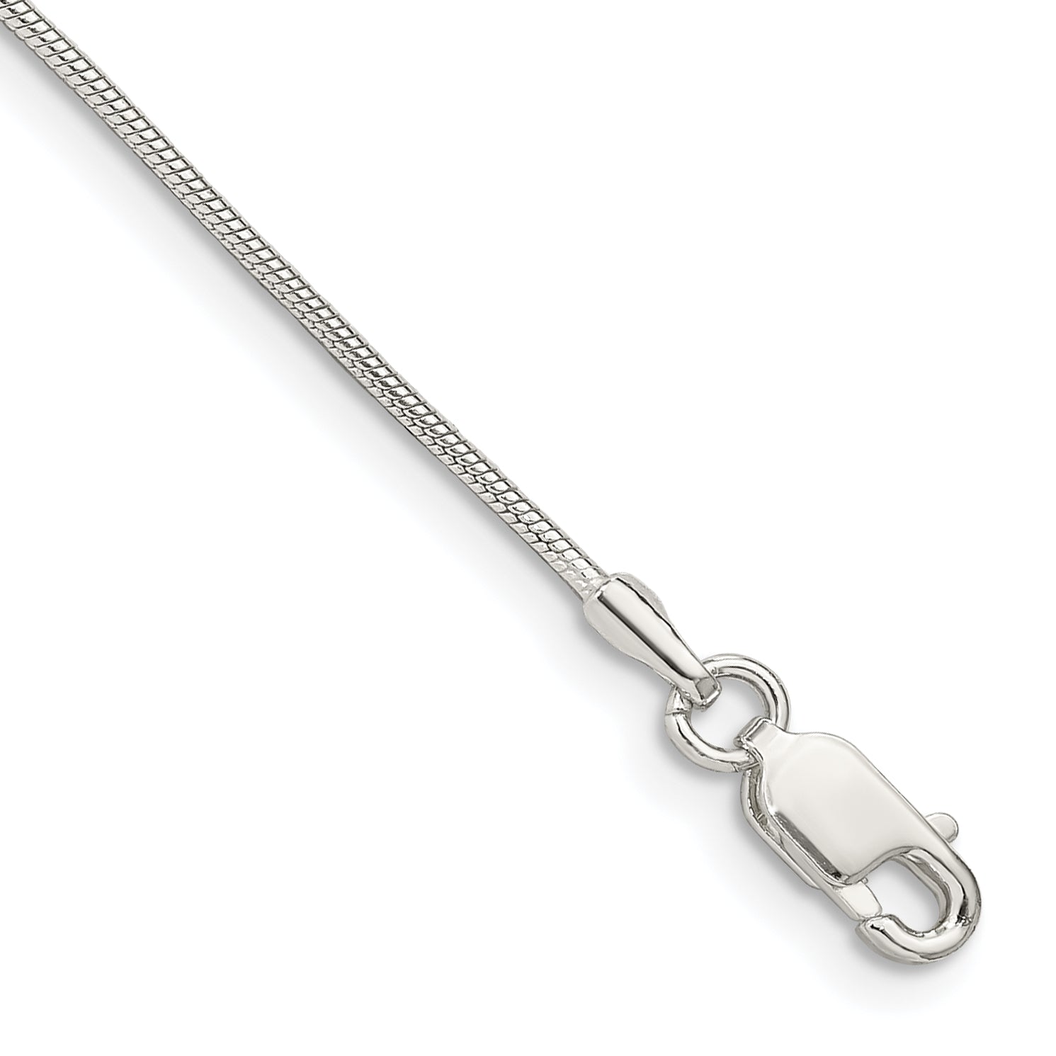 9 Inch Sterling Silver 1mm Snake Chain Bracelet