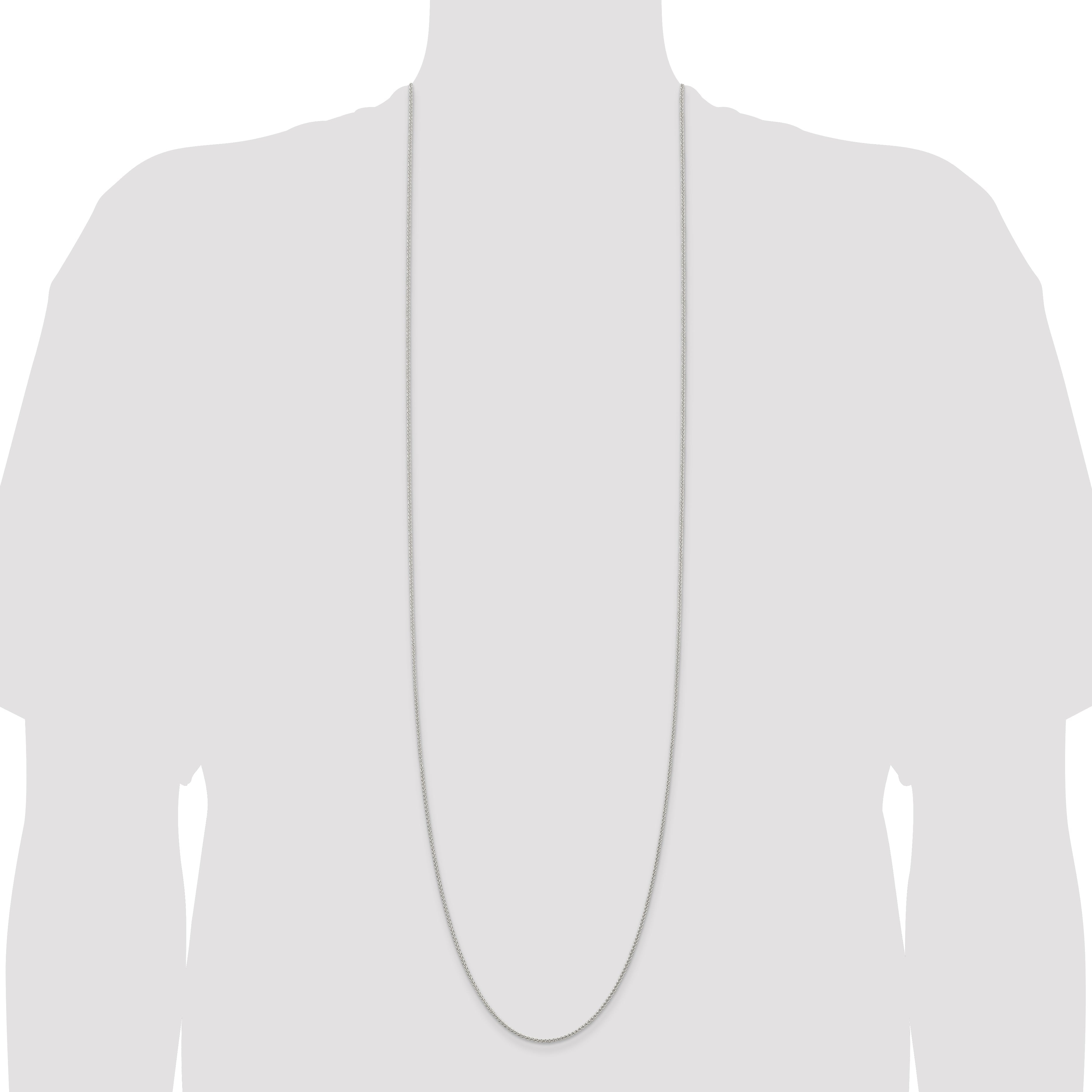 42 Inch Sterling Silver 1.5mm Round Spiga Chain Necklace