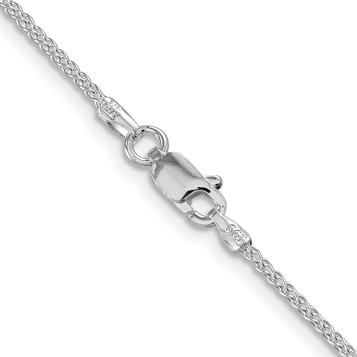 Sterling Silver Rhodium-Plated 1.5mm Round Spiga Chain Necklace