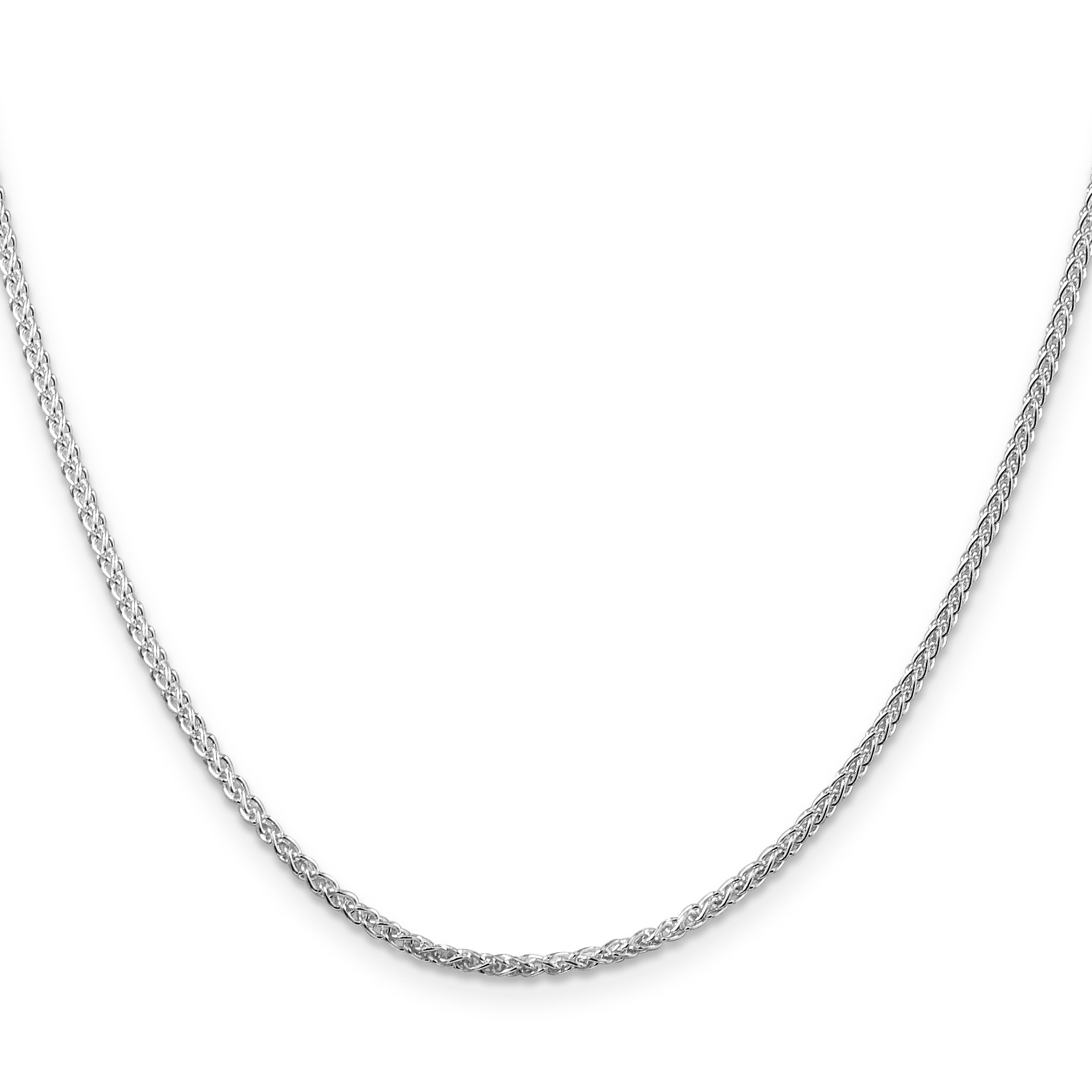 Sterling Silver Rhodium-Plated 1.75mm Round Spiga Chain Necklace