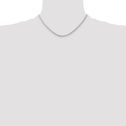 Sterling Silver Rhodium-Plated 1.75mm Round Spiga Chain Necklace
