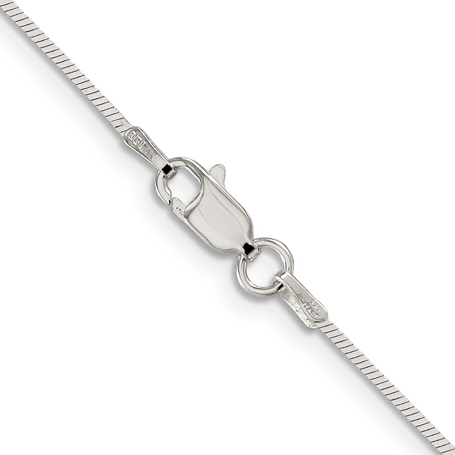 16 Inch Sterling Silver 1mm Square Snake Chain Necklace