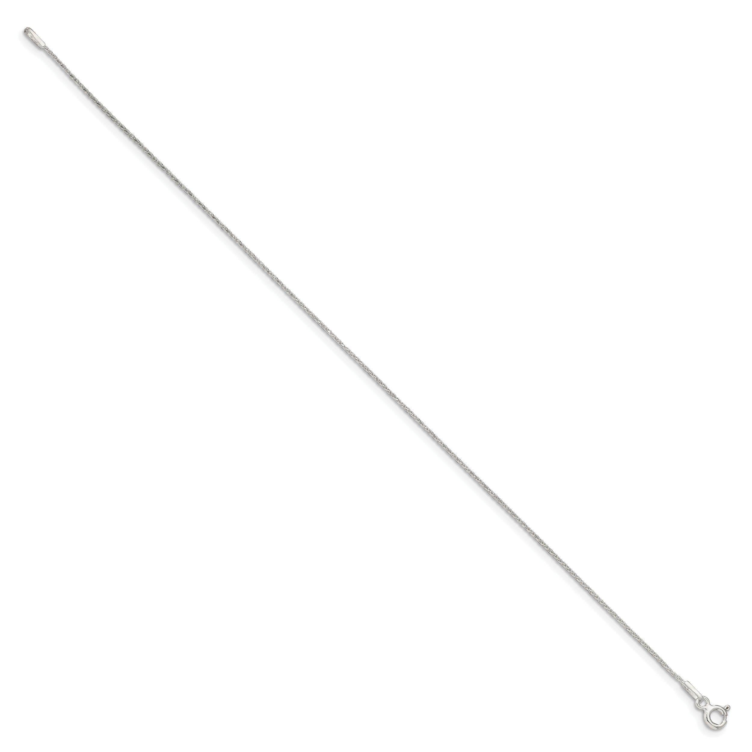 7 Inch Sterling Silver .85mm Diamond-Cut Round Spiga Chain Bracelet