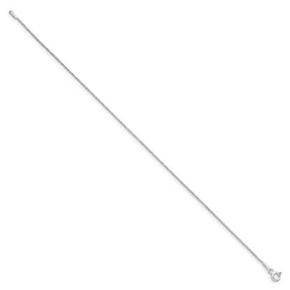 7 Inch Sterling Silver .85mm Diamond-Cut Round Spiga Chain Bracelet