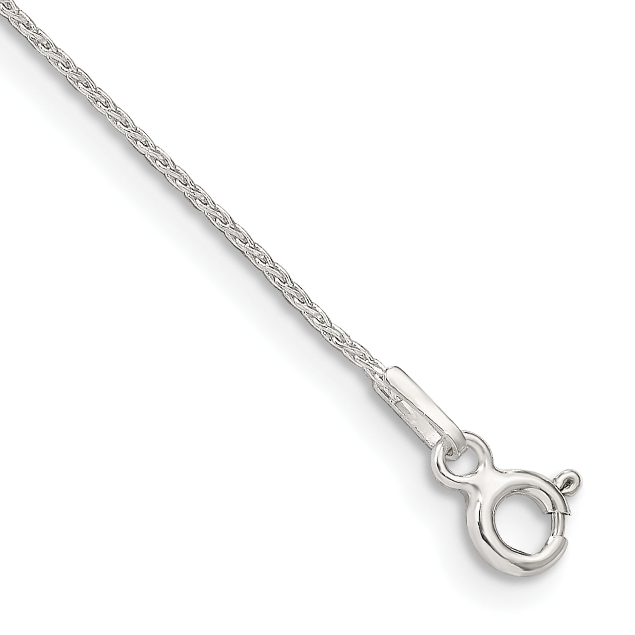 7 Inch Sterling Silver .85mm Diamond-Cut Round Spiga Chain Bracelet