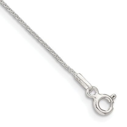 7 Inch Sterling Silver .85mm Diamond-Cut Round Spiga Chain Bracelet