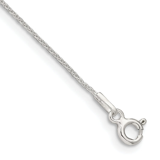7 Inch Sterling Silver .85mm Diamond-Cut Round Spiga Chain Bracelet