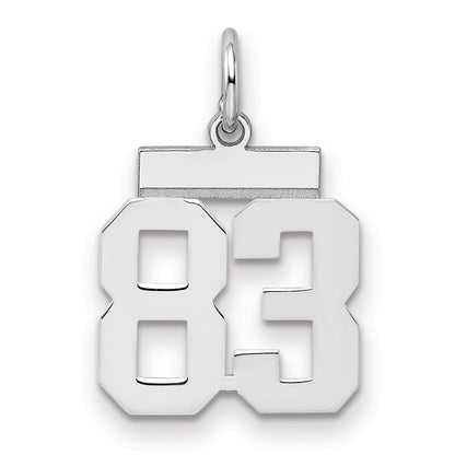 Sterling Silver Silver/Rhodium-Plated Polished Number 83 Charm