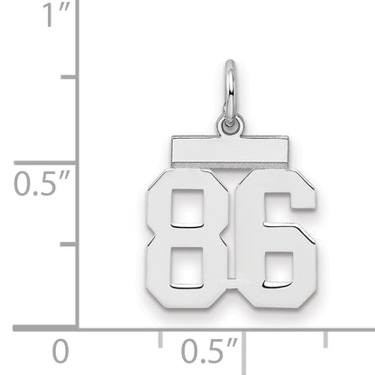 Sterling Silver Silver/Rhodium-Plated Polished Number 86 Charm