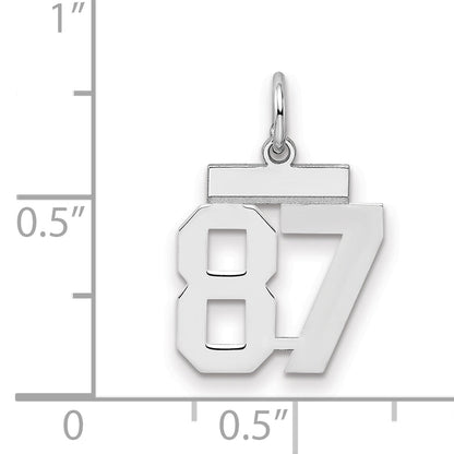 Sterling Silver Silver/Rhodium-Plated Polished Number 87 Charm
