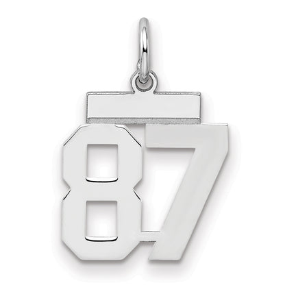Sterling Silver Silver/Rhodium-Plated Polished Number 87 Charm