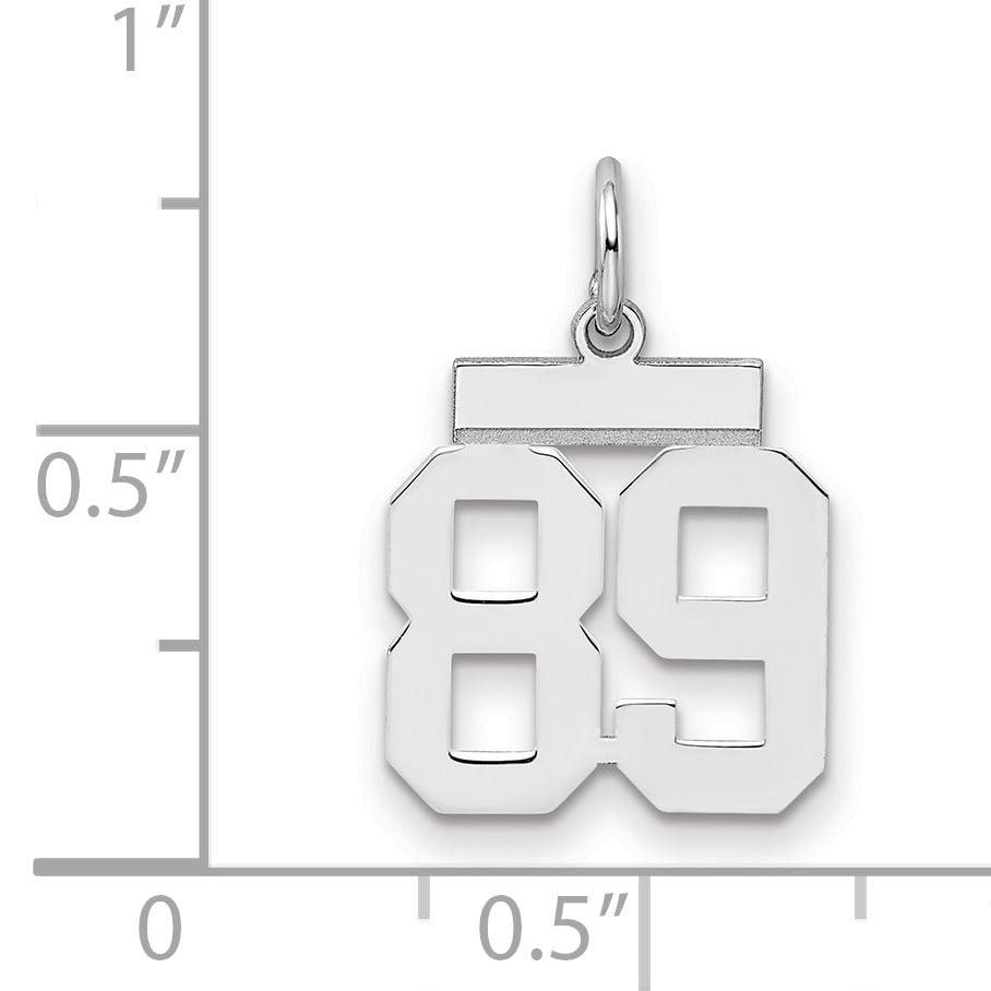 Sterling Silver Silver/Rhodium-Plated Polished Number 89 Charm