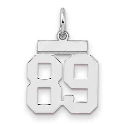 Sterling Silver Silver/Rhodium-Plated Polished Number 89 Charm