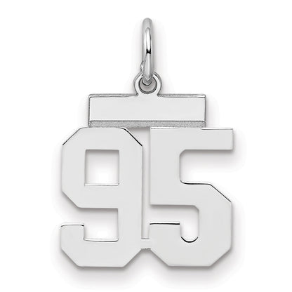 Sterling Silver Silver/Rhodium-Plated Polished Number 95 Charm