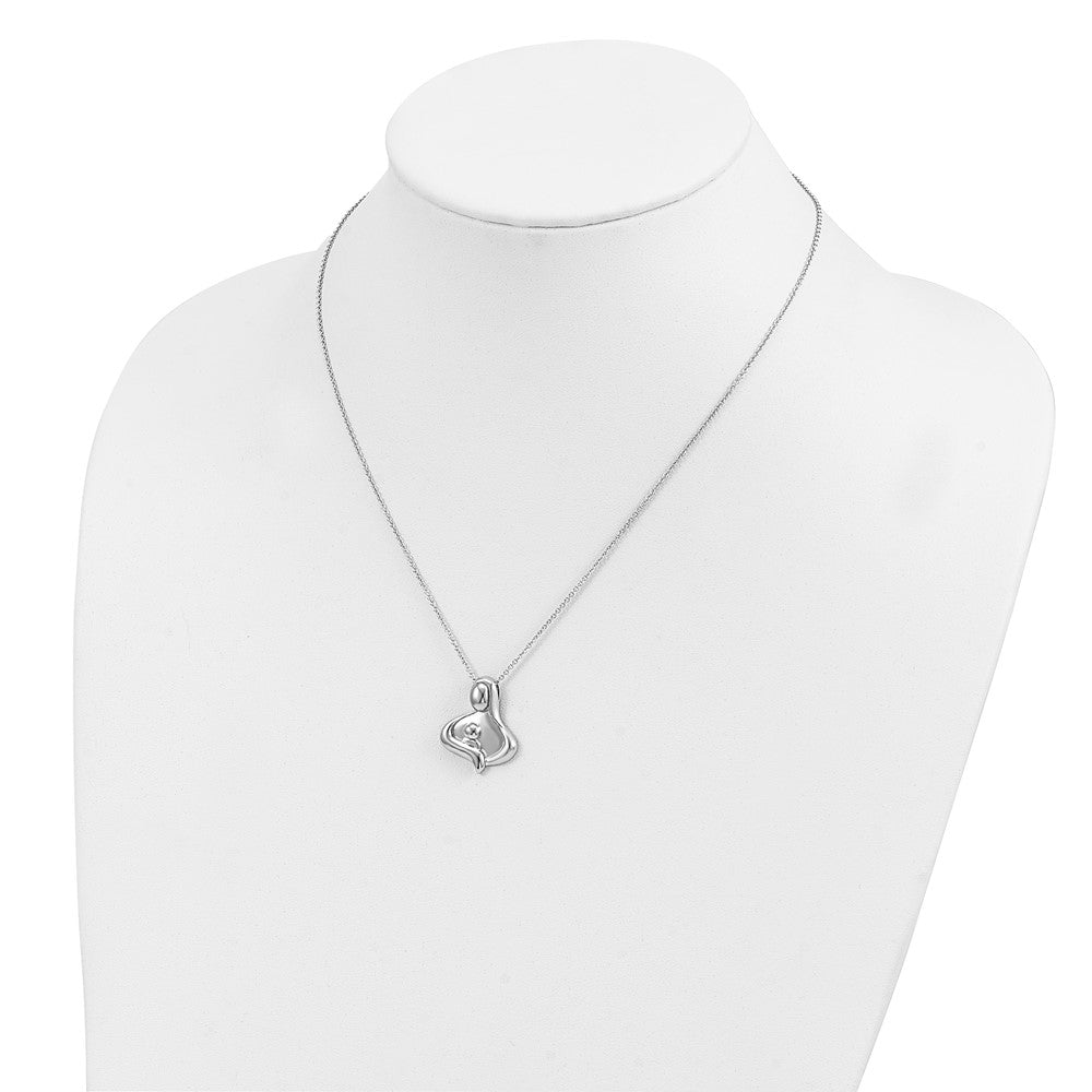 Sterling Silver Sentimental Expressions Rhodium-Plated Polished Maternal Bond 18In Necklace