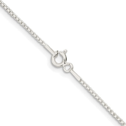 Sterling Silver Rhodium-Plated 1.1mm Diamond-Cut Round Box Chain w/2in Ext.