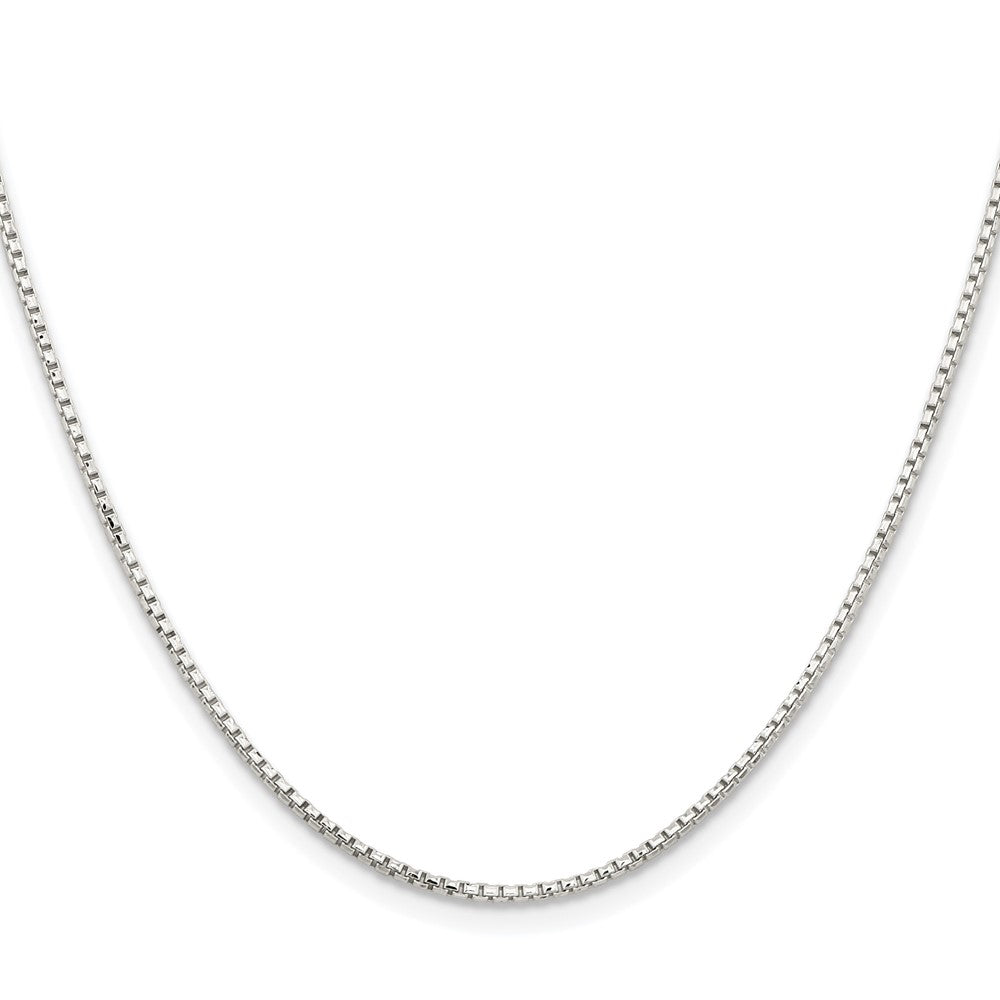 Sterling Silver Rhodium-Plated 1.5mm Diamond-Cut Round Box Chain w/2in Ext.