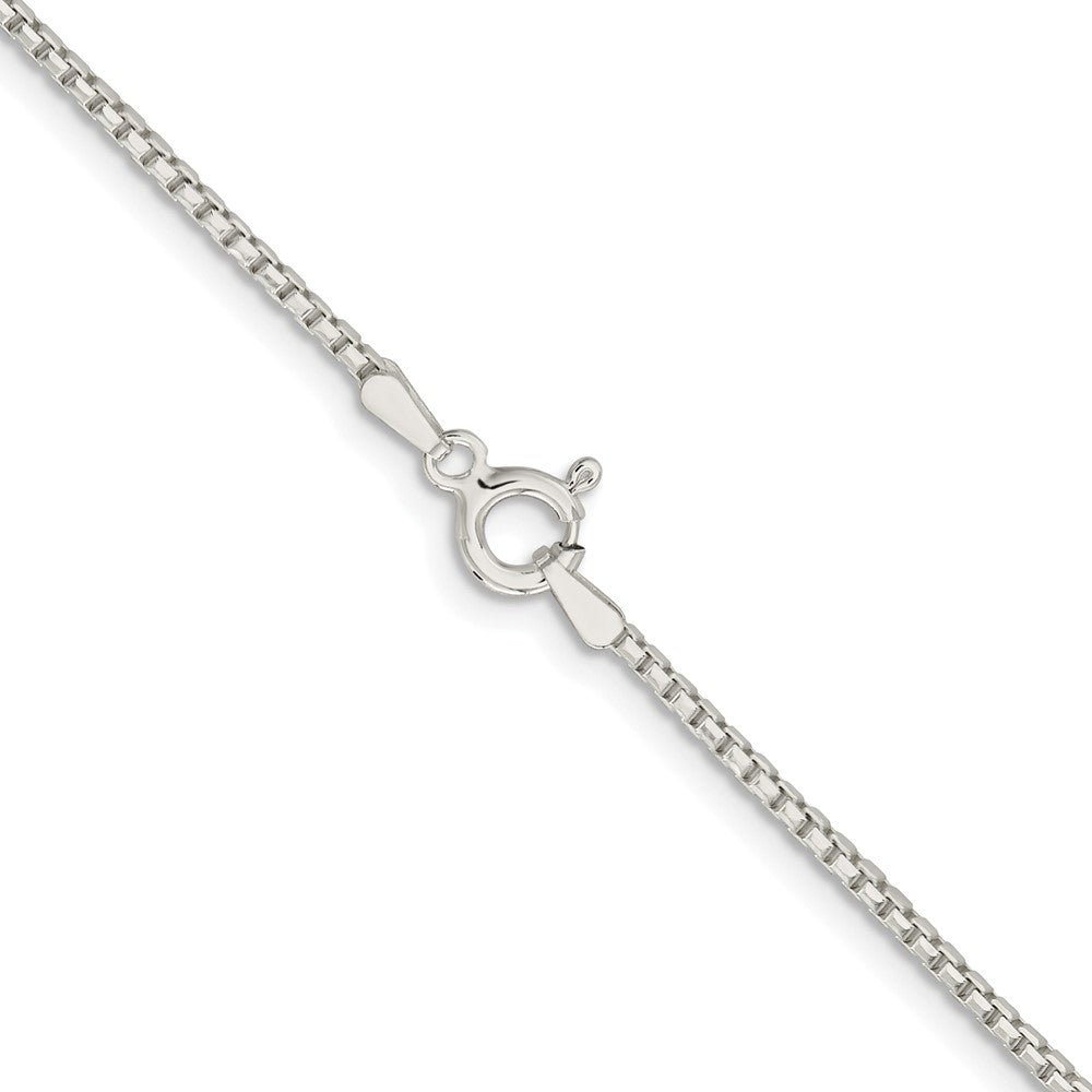 Sterling Silver Rhodium-Plated 1.5mm Diamond-Cut Round Box Chain w/2in Ext.