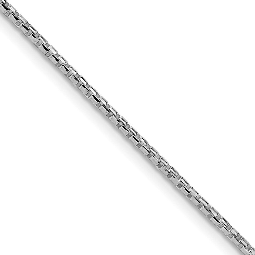 Sterling Silver Rhodium-Plated 1.5mm Diamond-Cut Round Box Chain w/2in Ext.