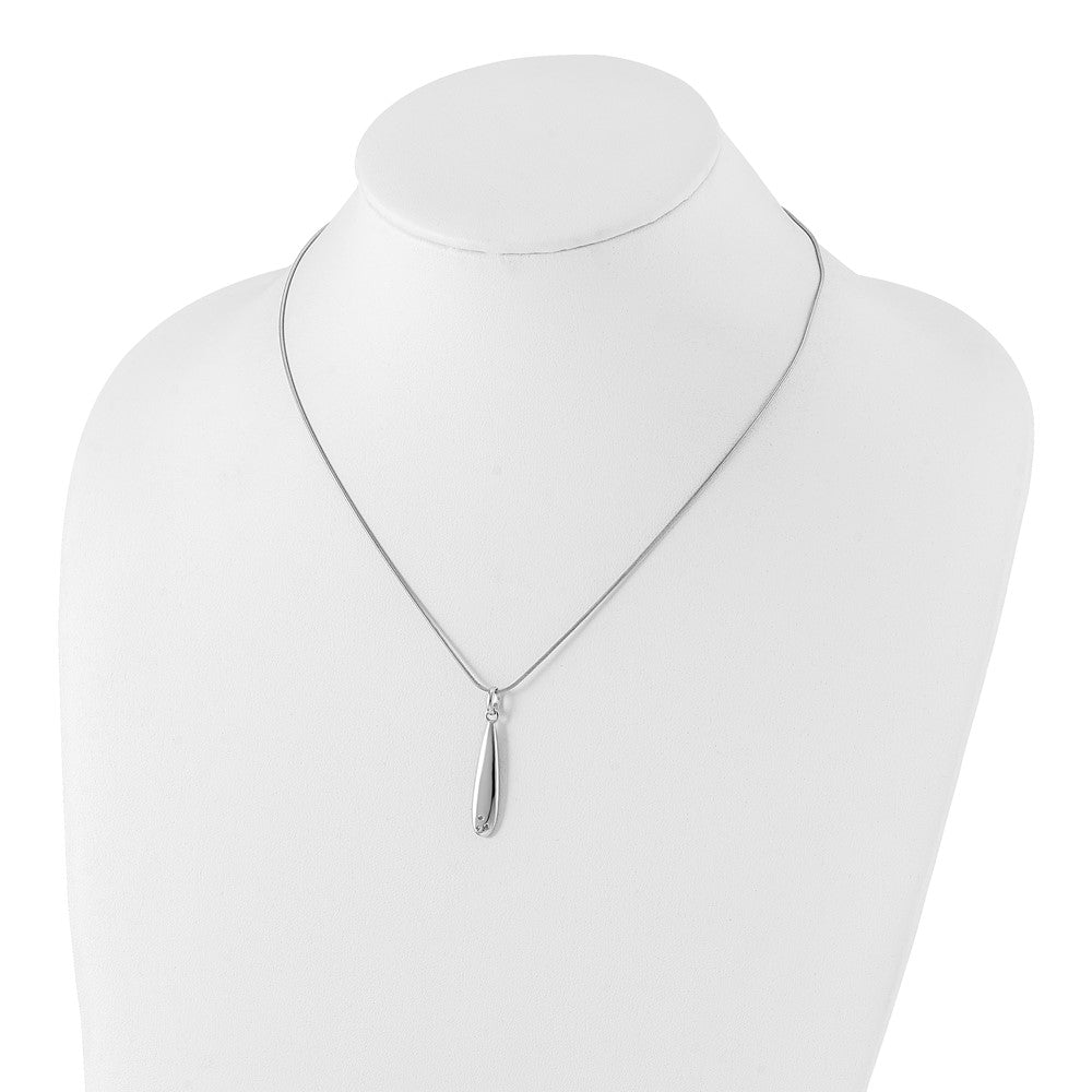 Sterling Silver White Ice Rhodium-Plated 18 Inch Diamond Necklace With 2 Extender