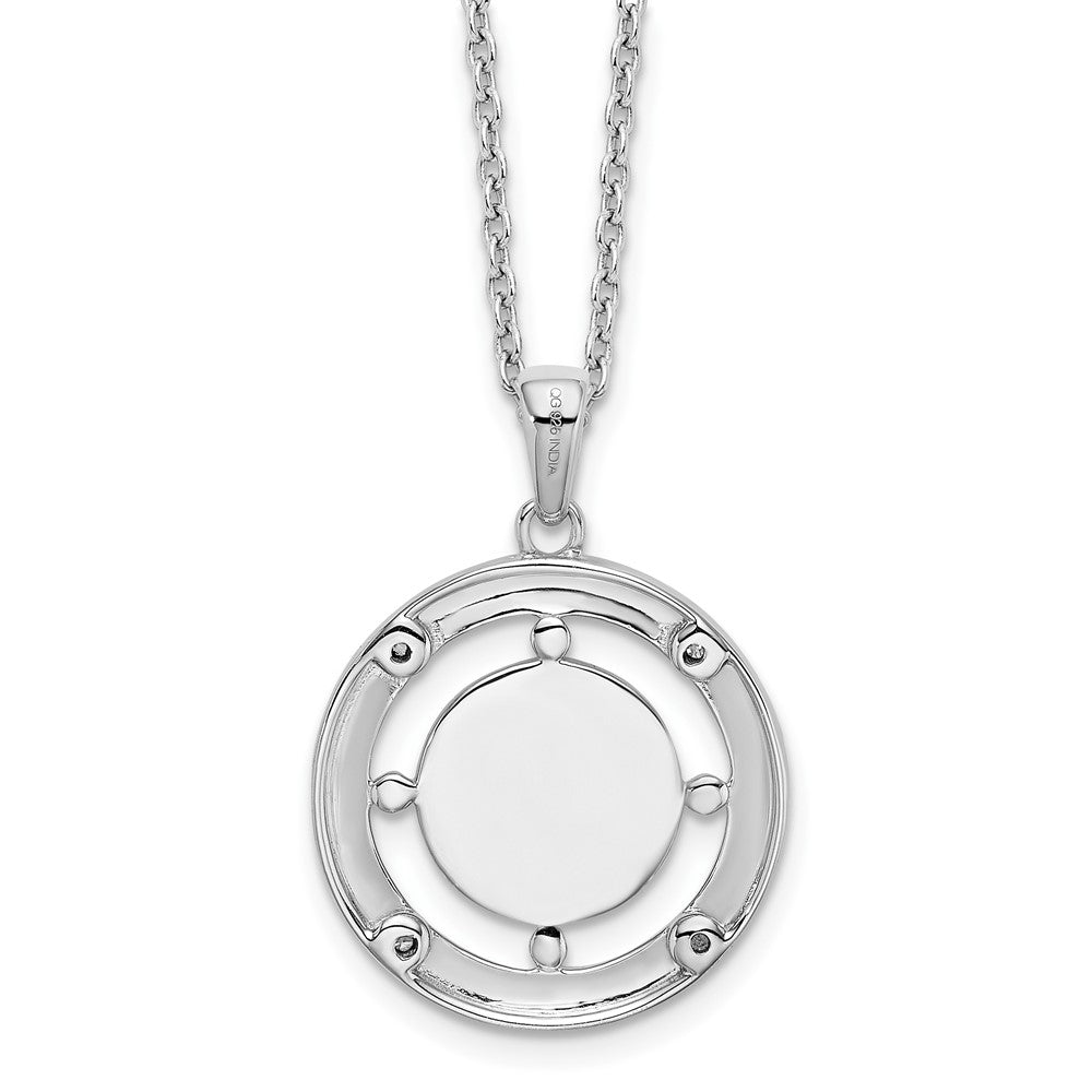 Sterling Silver White Ice Rhodium-Plated 18 Inch Diamond Letter K Initial Necklace With 2 Extender