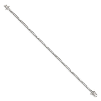 7 Inch Sterling Silver Rhodium-Plated Cz Tennis Bracelet