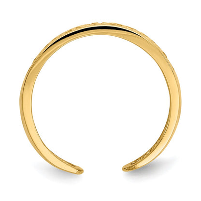 14k Yellow Gold Greek Key Toe Ring