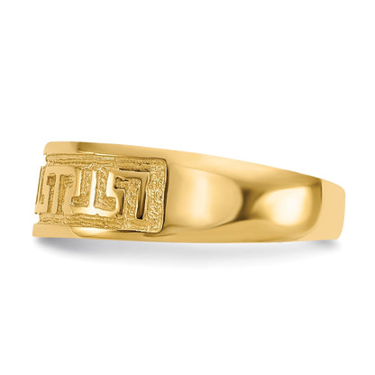 14k Yellow Gold Greek Key Toe Ring