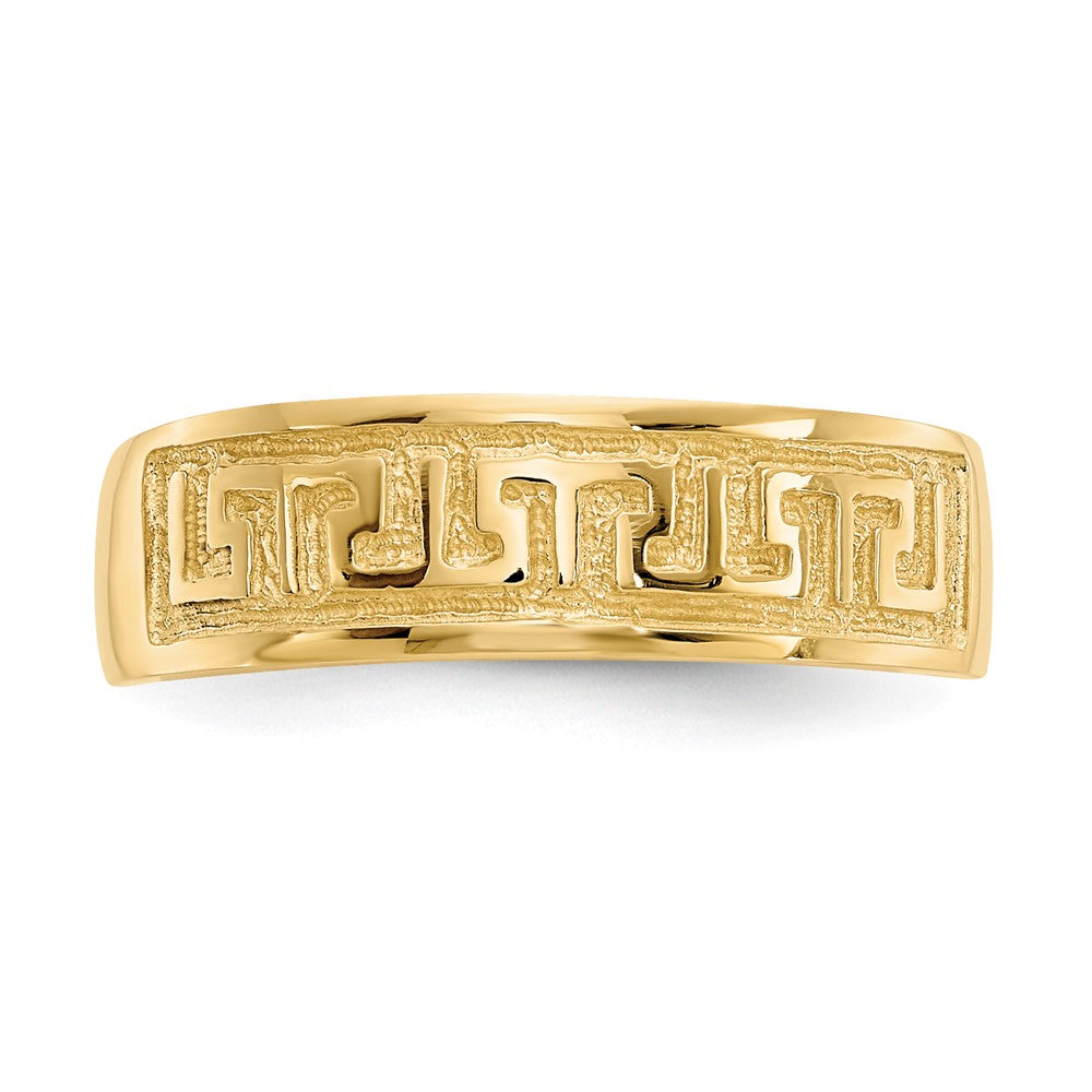 14k Yellow Gold Greek Key Toe Ring