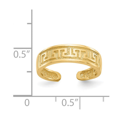 14k Yellow Gold Greek Key Toe Ring