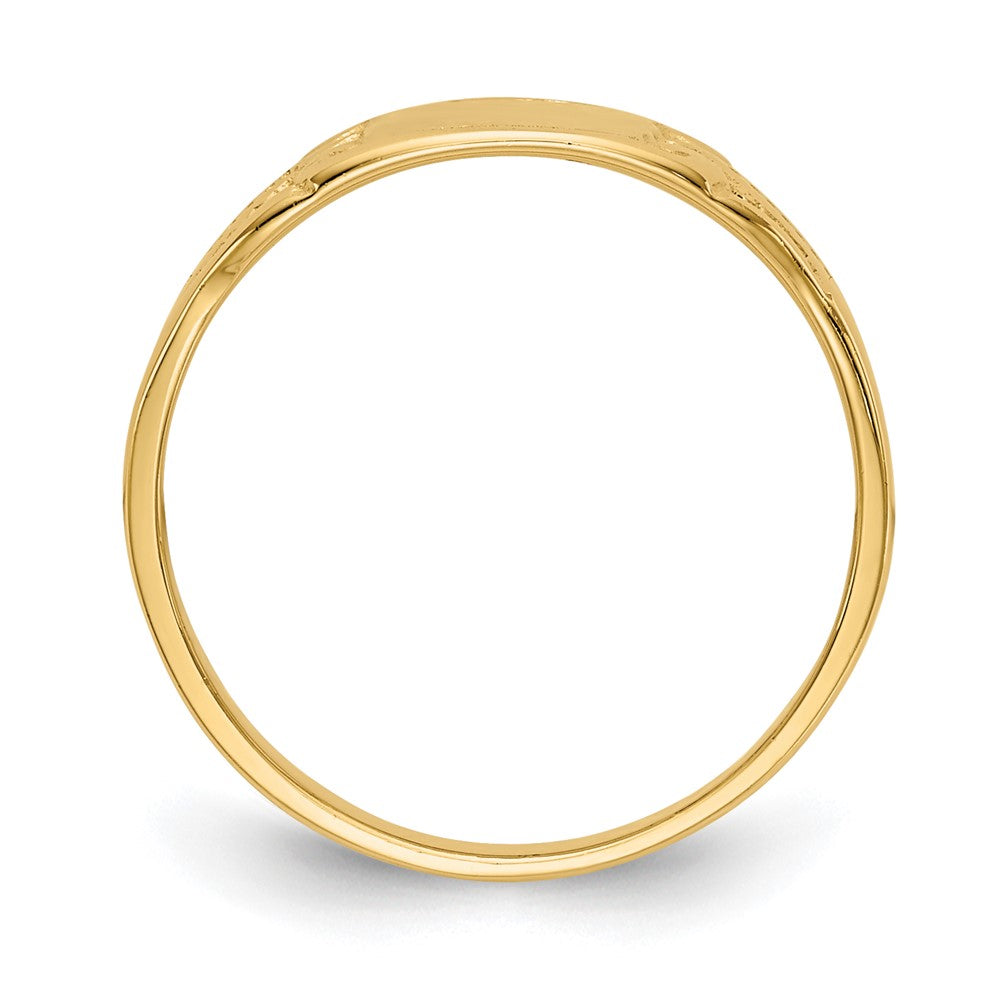 14k Yellow Gold Polished Rectangular Baby Signet Ring
