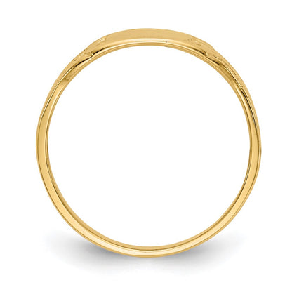 14k Yellow Gold Polished Rectangular Baby Signet Ring