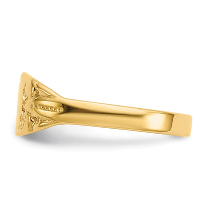 14k Yellow Gold Polished Rectangular Baby Signet Ring